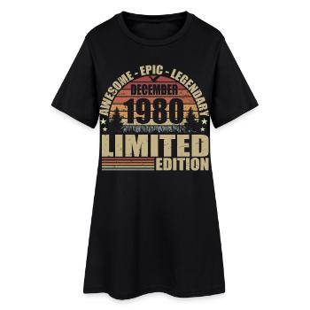 Décembre 1980 - Édition Limitée Décembre 1980 - Robe T-shirt Femme - noir - Devant