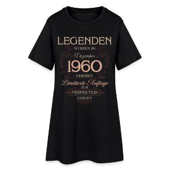 65e anniversaire Légende Décembre 1960 - Robe T-shirt Femme - noir - Devant