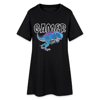 Gamer Gaming T_Rex - Robe T-shirt Femme - noir - Devant