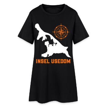 Île USEDOM MER BALTIQUE Vacances Phare Drôle - Robe T-shirt Femme - noir - Devant