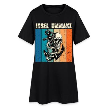 Ostsee Urlaub INSEL UMMANZ Souvenier Lustig - Frauen T-Shirt-Kleid - Schwarz - Vorne