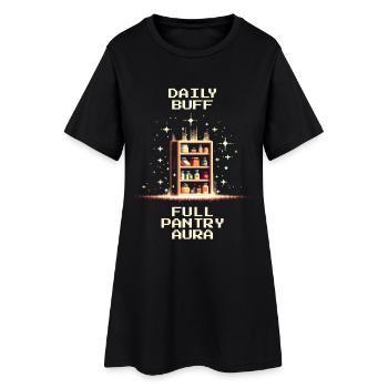 Volle Vorratskammer | Pixel Art - Frauen T-Shirt-Kleid - Schwarz - Vorne