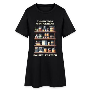 Gestion des stocks | Édition garde-manger - Robe T-shirt Femme - noir - Devant
