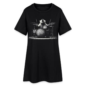 Ours sauvage jouant de la batterie Musique rock Cadeau - Robe T-shirt Femme - noir - Devant