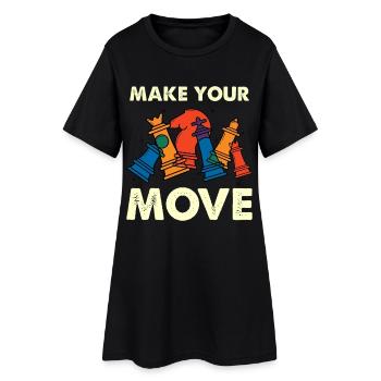 Faites votre mouvement – pièces d’échecs colorées - Robe T-shirt Femme - noir - Devant