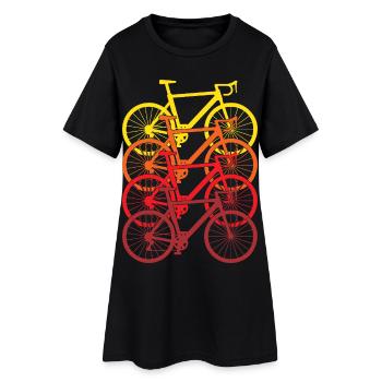 retro bike t-shirt cycling gift for cyclist - Robe T-shirt Femme - noir - Devant