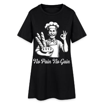 Pain Boulangerie Humour Boulanger - Robe T-shirt Femme - noir - Devant