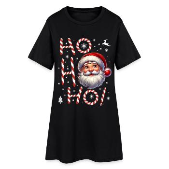 HoHoHo Weihnachtsmann Santa Claus - Frauen T-Shirt-Kleid - Schwarz - Vorne