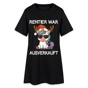 Unicorn Sunglasses Reindeer était épuisé - Robe T-shirt Femme - noir - Devant