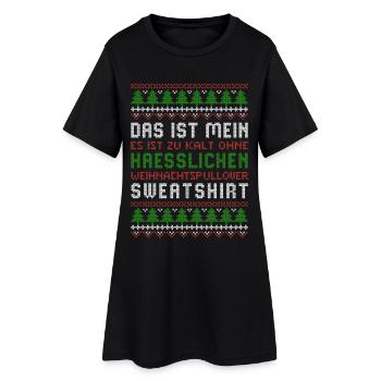 Es ist zu kalt für hässliche Weihnachtspullover - Frauen T-Shirt-Kleid - Schwarz - Vorne
