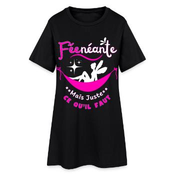 Fée-néante mais juste ce qu'il faut - Robe T-shirt Femme - noir - Devant