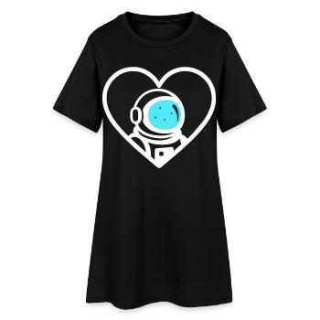 Casque cosmique spatial de cœur d’astronaute - Robe T-shirt Femme - noir - Devant