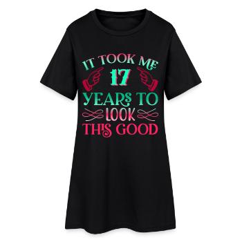 Il a fallu 17 ans pour être aussi beau - Robe T-shirt Femme - noir - Devant