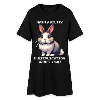 Main Ability: Multiplication | Bunny Humor - Women’s T-Shirt Dress - black - Front