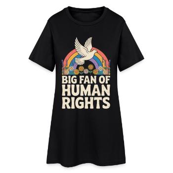 Grand fan des droits de l’homme Social - Robe T-shirt Femme - noir - Devant