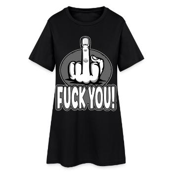 Doigt du milieu Doigt puant Baise Tu Design - Robe T-shirt Femme - noir - Devant