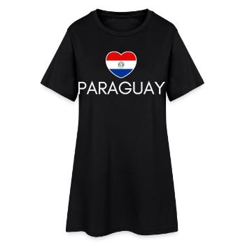 Cœur avec le drapeau du Paraguay, j’aime le Paraguay - Robe T-shirt Femme - noir - Devant