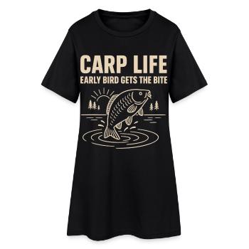Carp Life Early Bird attrape plus - Robe T-shirt Femme - noir - Devant