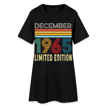 60 Ans 60e Anniversaire Cadeau Né en Décembre 1965 - Robe T-shirt Femme - noir - Devant