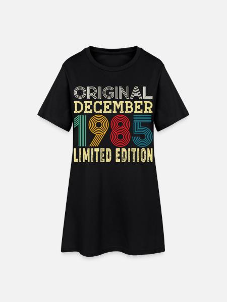 40 Ans 40e Anniversaire Cadeau Né en Décembre 1985 - Robe T-shirt Femme - noir
