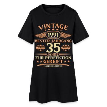 35. Geburtstag Lebende Legende seit 1991 - Frauen T-Shirt-Kleid - Schwarz - Vorne
