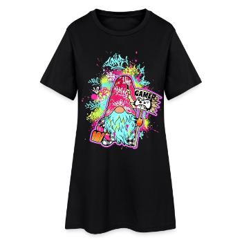 Gamer Gnome Street Art Gnome - Robe T-shirt Femme - noir - Devant
