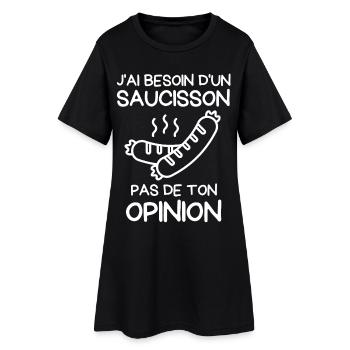 Saucisson et Opinion Pas Mon Avis - Robe T-shirt Femme - noir - Devant