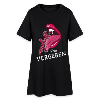 Verliebt - Frauen T-Shirt-Kleid - Schwarz - Vorne