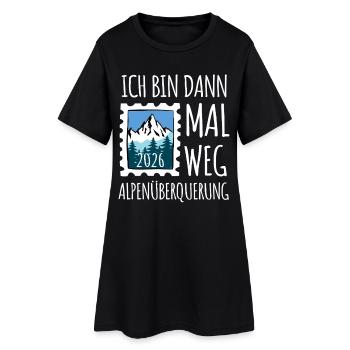 Alpen Überquerung 2026 - Wandern - Frauen T-Shirt-Kleid - Schwarz - Vorne