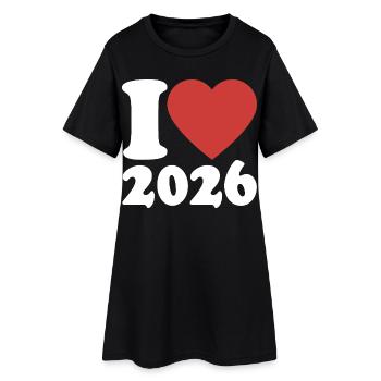 Bonne Année | J’adore 2026 - Robe T-shirt Femme - noir - Devant