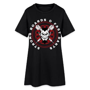 FLÉCHETTES, JEU DE FLÉCHETTES ET DIABLE - Robe T-shirt Femme - noir - Devant