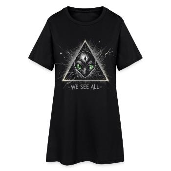 Triangle extraterrestre nous voyons tout symbole cosmique Tee - Robe T-shirt Femme - noir - Devant
