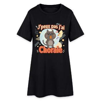 Chat chanteur Jpeux pas jai Chorale - Robe T-shirt Femme - noir - Devant