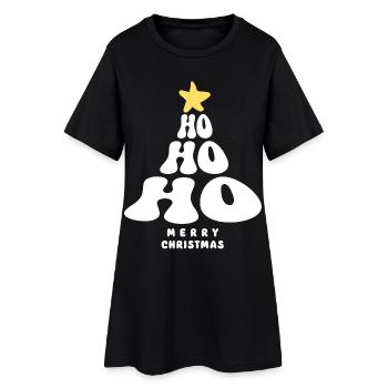 Joyeux Noël Sapin Ho Ho Ho - Robe T-shirt Femme - noir - Devant