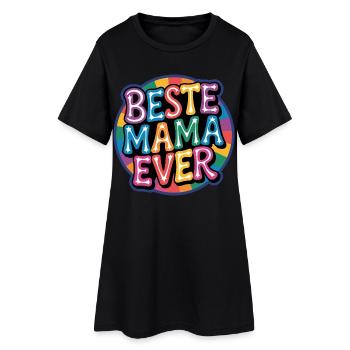 Beste Mama Ever Regenbogen Design - Frauen T-Shirt-Kleid - Schwarz - Vorne