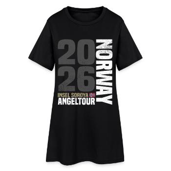Voyage de pêche à Soroya en Norvège 2026 - Robe T-shirt Femme - noir - Devant