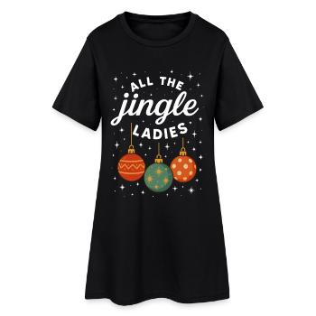Tous les dames de jingle drôle de vacances de Noël - Robe T-shirt Femme - noir - Devant
