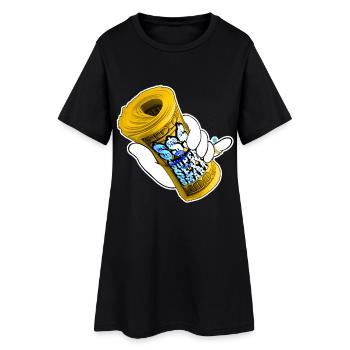 Money - Frauen T-Shirt-Kleid - Schwarz - Vorne