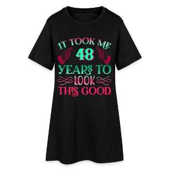 Il a fallu 48 ans pour qu’il soit aussi beau - Robe T-shirt Femme - noir - Devant