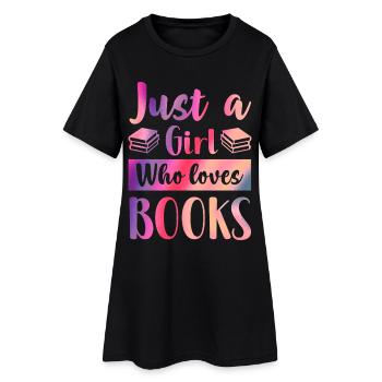 Juste une fille qui aime les livres - Robe T-shirt Femme - noir - Devant