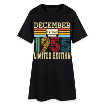 Né en Décembre 1955 70 Ans 70e Anniversaire Cadeau - Robe T-shirt Femme - noir - Devant