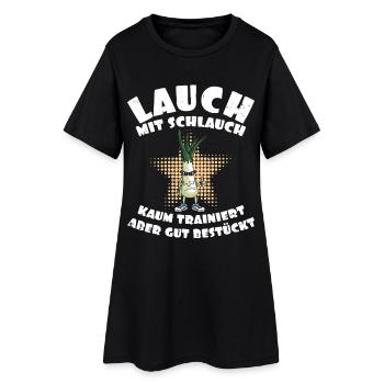 Gym POIREAUX AVEC TUYAU À PEINE DRESSÉ Drôle - Robe T-shirt Femme - noir - Devant
