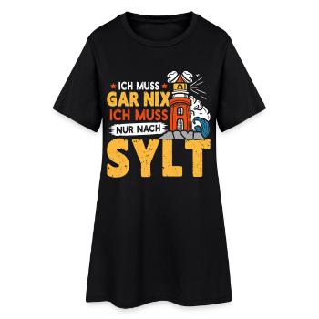 Vacances à la mer du Nord N’A RIEN À FAIRE, IL SUFFIT D’ALLER À SYLT - Robe T-shirt Femme - noir - Devant