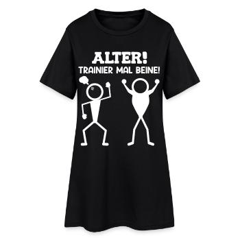 Stick Figure OLD TRAINER TIMES LEGS Drôle - Robe T-shirt Femme - noir - Devant