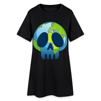 Le crâne de la planète Terre - Robe T-shirt Femme - noir - Devant