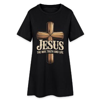 Verset biblique : Jésus le chemin, la vérité et la vie - Robe T-shirt Femme - noir - Devant