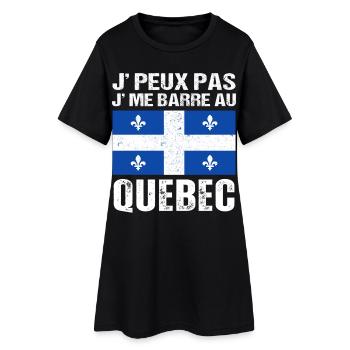 Je Peux Pas J' Me Barre Au Québec Cadeau Québécois - Robe T-shirt Femme - noir - Devant