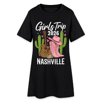 Voyage entre filles Nashville 2026 - Robe T-shirt Femme - noir - Devant