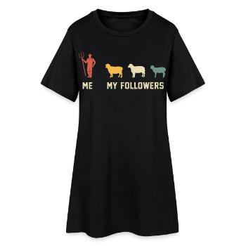sheep me and my followers gift for sheep lover - Women’s T-Shirt Dress - black - Front