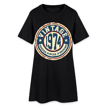 Vintage 1974 cadeau année de naissance 1974 rétro - Robe T-shirt Femme - noir - Devant